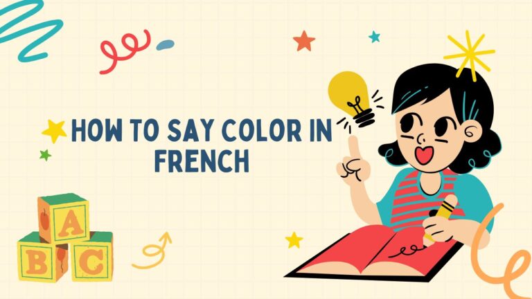How To Say Color In French