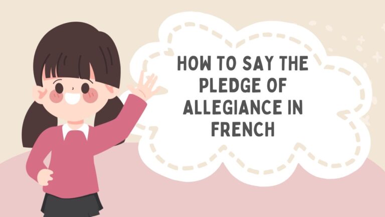 How To Say The Pledge Of Allegiance In French